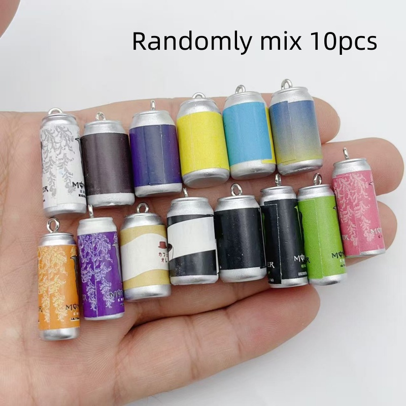Phone Accessories Charms - 10 szt. Mini Symulowane Puszki Napojów