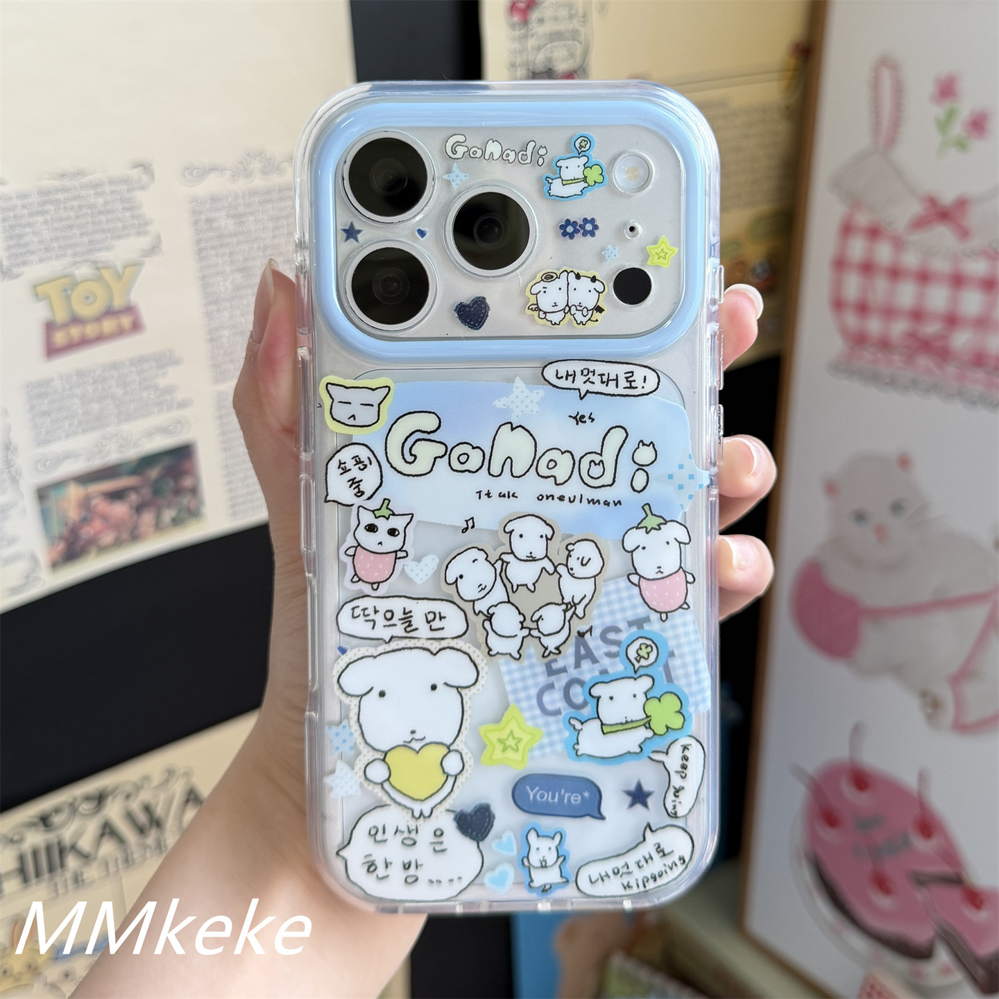 Phone Accessories For Girls - Koreański styl, duża głowa szczeniaka, linia