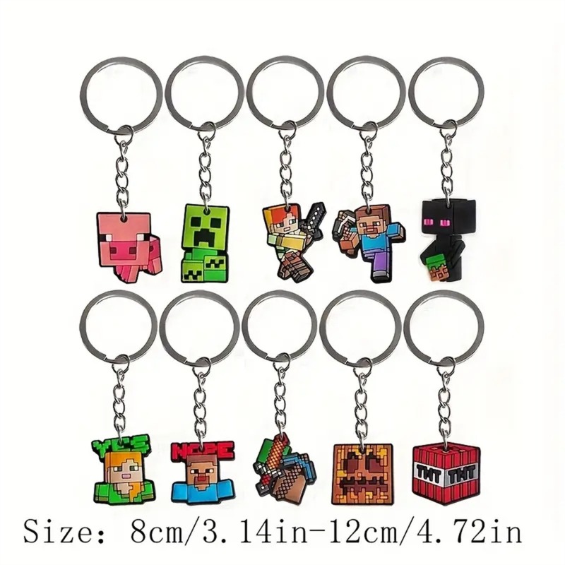 Phone Accessories Charms - Gorąca gra Minecrafts: 10 sztuk breloczków