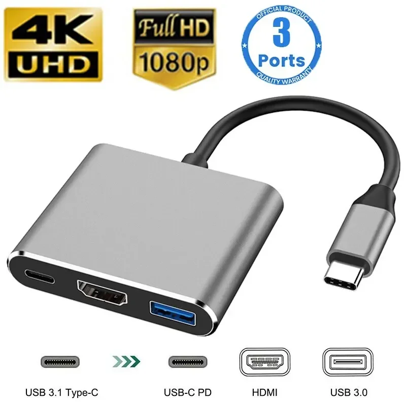 Hdmi Phone Adapter - Adapter wieloportowy typu C 3 w