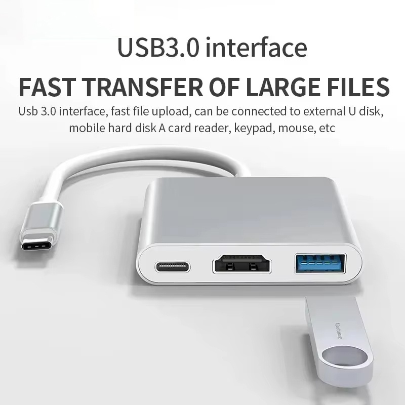 Hdmi Phone Adapter - Adapter 3 w 1 USB-C na