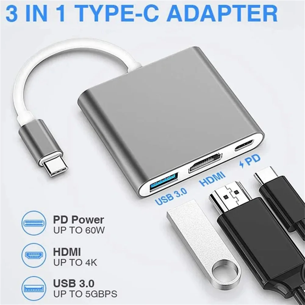 Adapter USB C HUB 3-w-1 z wiel – Hdmi Phone Adapter recenzja i cena